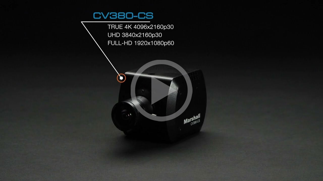 video thumbnail showing the key features of the Marshall CV380-CS Compact 4K30 Camera
