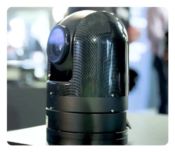 mrmc 360 ptz camera on a stand at a trade show