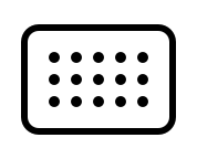 Black outline icon of Elgato StreamDeck