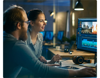 video editors looking at timeline