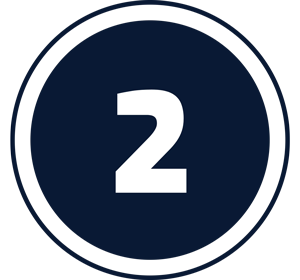 navy blue circle with 2 in center