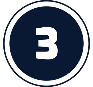navy blue circle with 3 in center