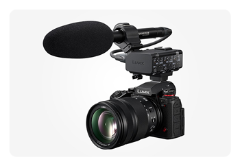 Panasonic LUMIX S1II with mic attached