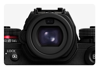 close up of the Panasonic LUMIX S1II viewfinder