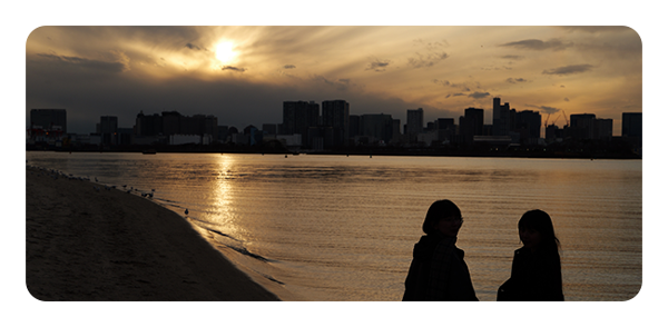 sample image of a sunset on a beach taken with the Panasonic LUMIX S1IIE
