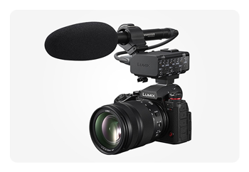 Panasonic LUMIX S1IIE with mic attached