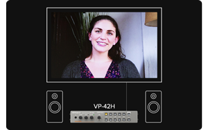 Image of VP-42H Video processor with illustrated display and speakers