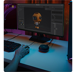 photo of person creating 3d animation on HD display