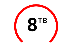 8tb text surrounded by red circle bar