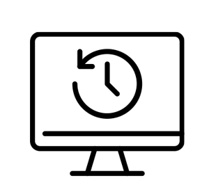 mac display icon with clock circle