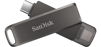 SanDisk iXpand Flash Drive Luxe 64GB memory stick USB-C Lightning connector