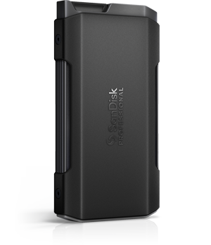 SanDisk Professional PRO-BLADE transport standing on its end vertically