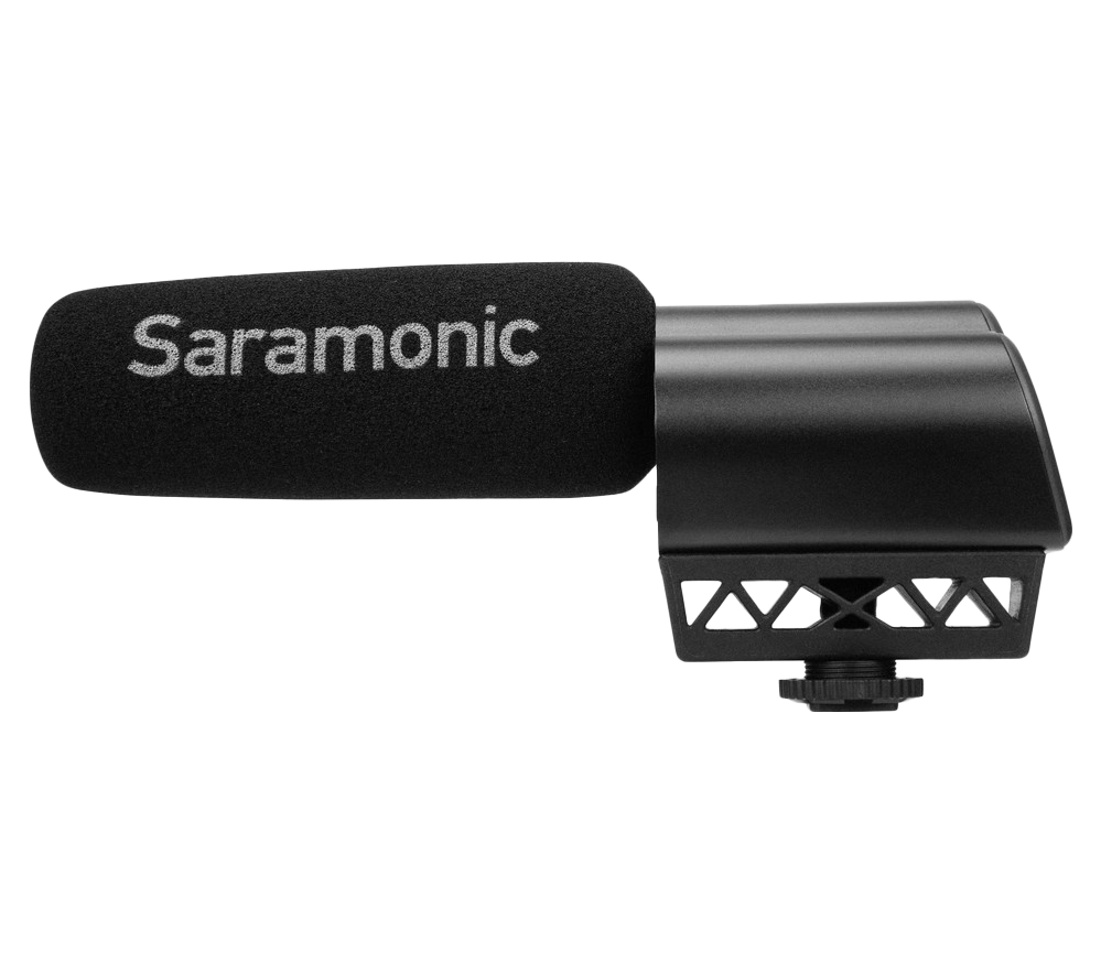 angled view showing button interface, Saramonic Vmic Mark II On-Camera Directional Shotgun Microphone