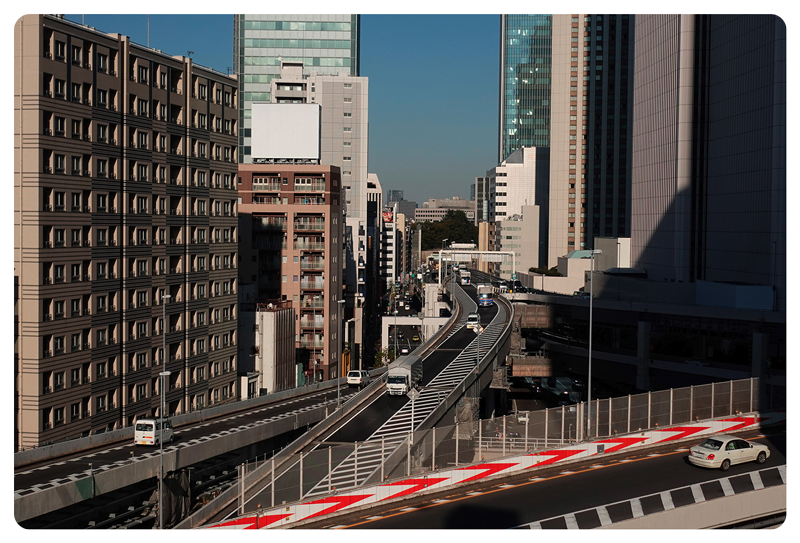 Sony ZV-1 Vlog Camera timelapse of japansese highway snaking through skyscrapers