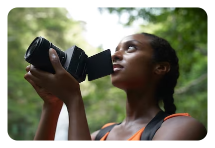 Sony FX30 held by female filmmaker