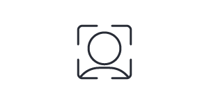 graphical icon showing a person head within frame