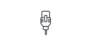 Graphical icone outline of RJ45 Ethernet PoE cable connector