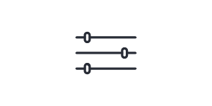 graphical icon of positional setting sliders