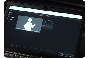 Sony PTZ Web control GUI shown on laptop display
