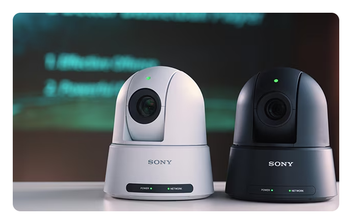 white and black sony ptz camera's srga40