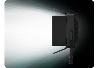 illustration of LED panel illuminating dark room