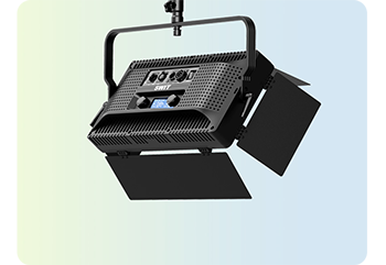 SWIT CL-100D LED panel light hanging from ceiling mount with blue background