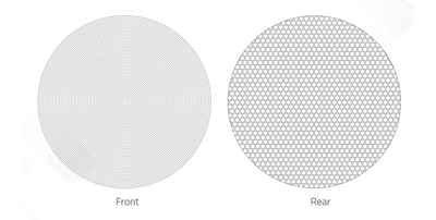 illustration of fresnel and fly eye lighting lens patterns