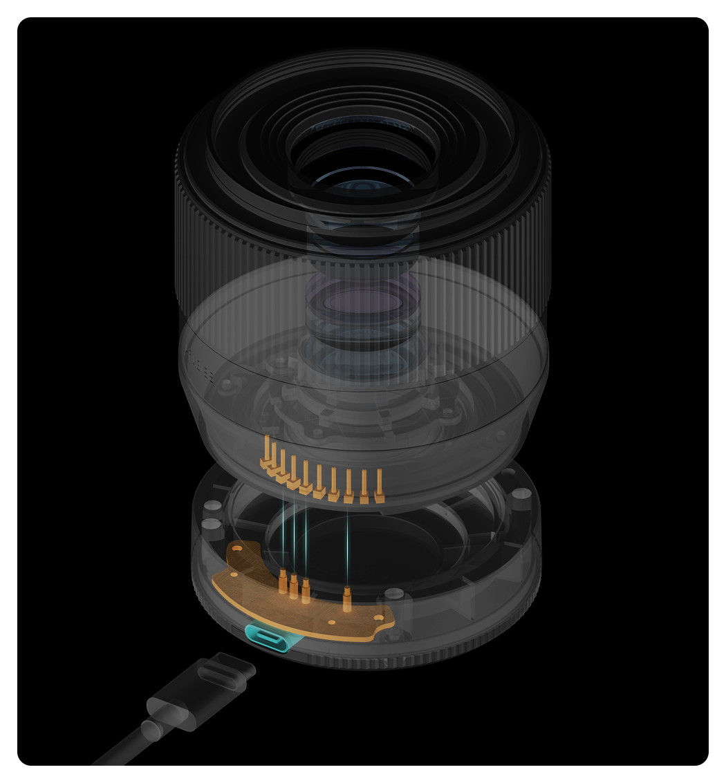 breakdown of the ttartisan af 35mm f1.8 lens type c interface