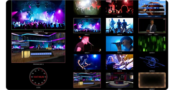 Vizrt Tricaster software multiviewer window showing various video feeds