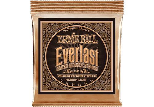 Everlast Medium Coated Phosphor Bronze Acoustic Guitar Strings (12-54)