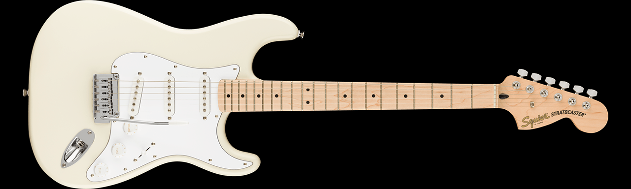 Squier Affinity Stratocaster, Maple Fingerboard, White Pickguard, Olympic White