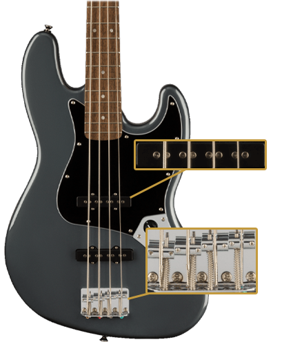 Squier Affinity Series Jazz Bass Charcoal Frost Metallic