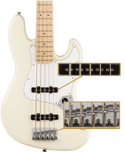 Squier Affinity Series Jazz Bass V Olympic White