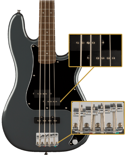 Squier Affinity Series Precision Bass PJ Charcoal Frost Metallic