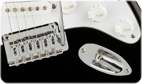 Squier Affinity Stratocaster, Maple Fingerboard, White Pickguard, Black