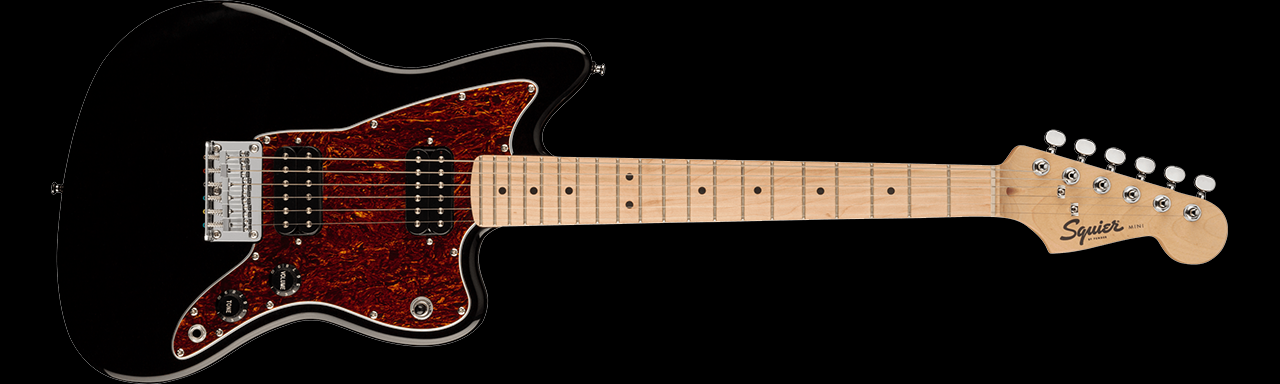 Squier Mini Jazzmaster HH (Black w/Tortoiseshell Pickguard)