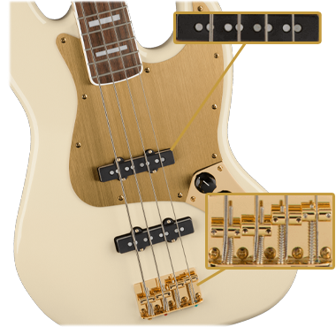 Squier 40th Anniversary Jazz Bass Gold Edition (Olympic White)
