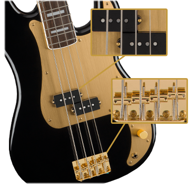 Squier 40th Anniversary Precision Bass Gold Edition (Black)
