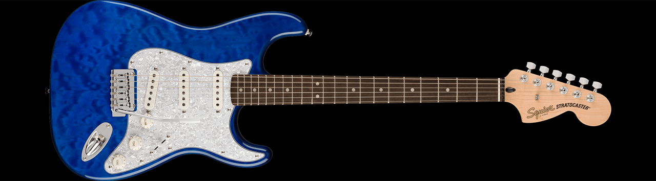 Squier FSR Affinity Series Stratocaster QMT Sapphire Blue Transparent