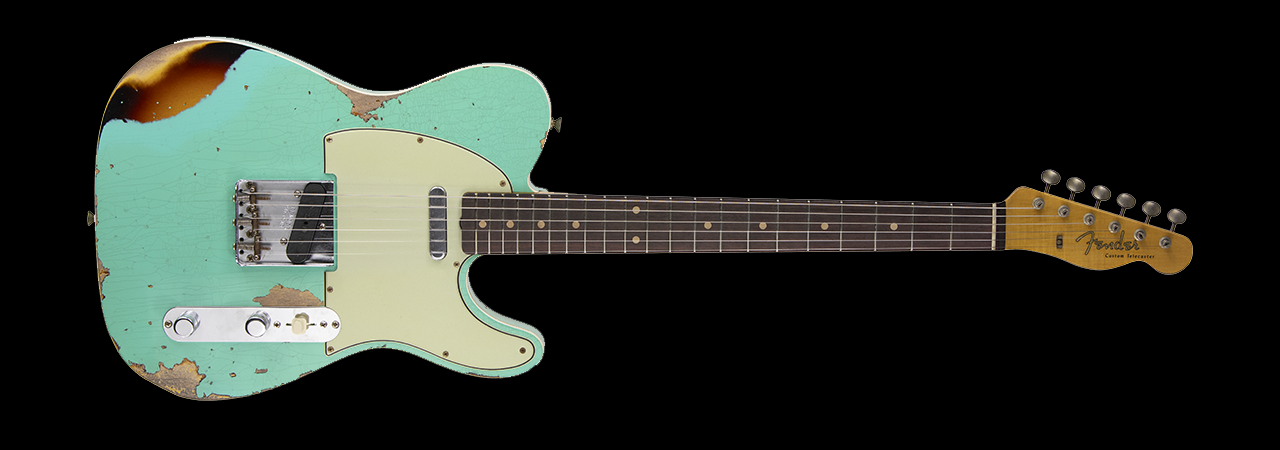 Fender Custom Shop LTD Edition '60 Telecaster Custom Heavy Relic, Aged Seafoam Green Over 3 Colour Sunburst
