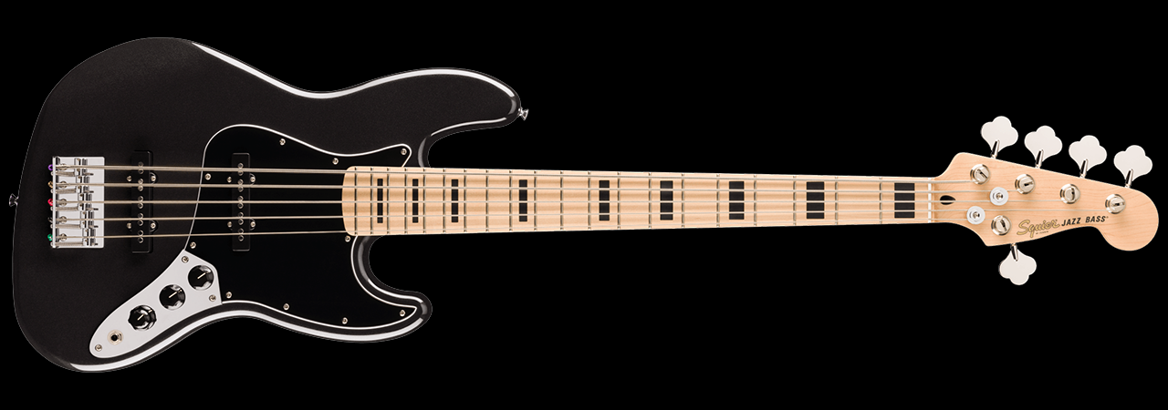 Squier
Affinity Series™ Active Jazz Bass® V, Maple Fingerboard, Black Pickguard, Black Metallic