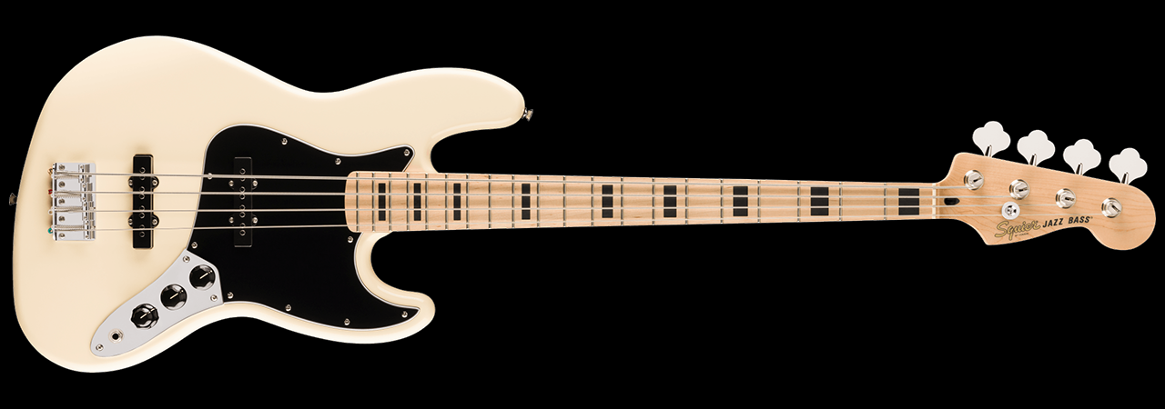 Squier
Affinity Series™ Active Jazz Bass® V, Maple Fingerboard, Black Pickguard Olympic White