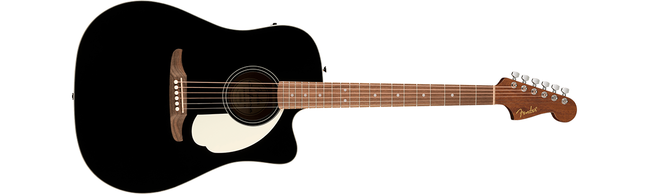 Fender California Standard Redondo™ CE, Spruce Top, White Pickguard, Black