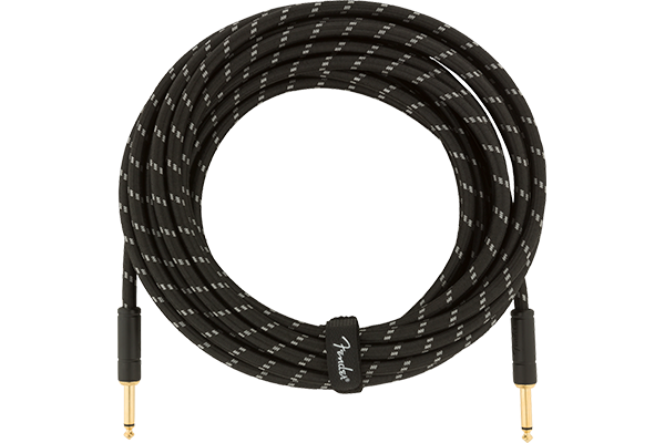 Fender Deluxe Series Instrument Cable, Straight/Straight, 25 ft, Black Tweed