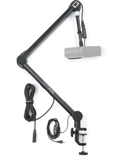 Frameworks - Professional Broadcast Boom Mic Stand W/ Led Light