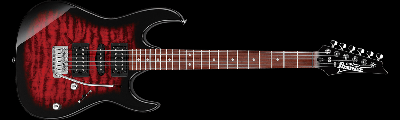 Ibanez GRX70QA Transparent Red Burst
