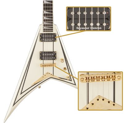 Jackson Pro Series Rhoads RRT-3 Ivory With Black Pinstripes