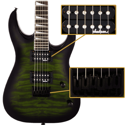 Jackson JS Series Dinky Arch Top JS32Q DKA HT Transparent Green Burst