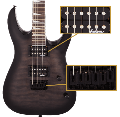Jackson JS Series Dinky Arch Top JS32Q DKA HT Transparent Black Burst
