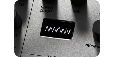 Oscilloscope visualizes the sound